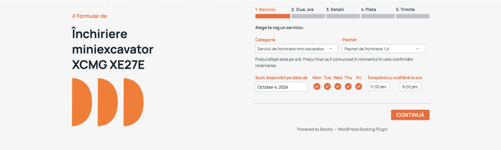 Citeste procedura noastra de Închiriere Utilaje pentru o rezervare rapida